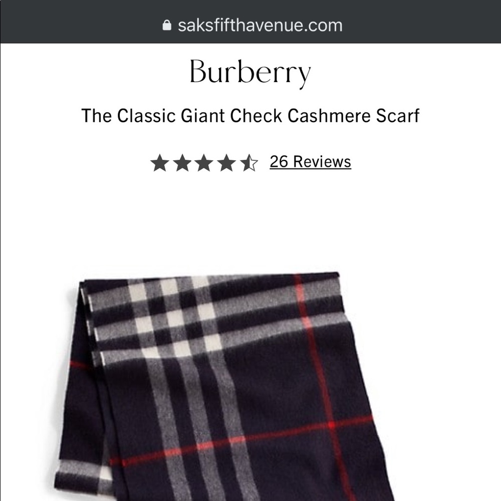 Blue burberry scarf - Picture 5 of 6